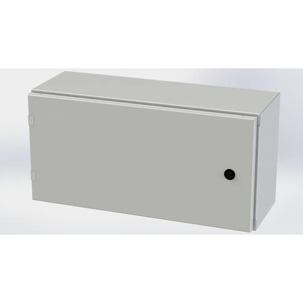 1/4 Turn Latch Electrical Enclosures, 12 in H, 8 in D, 24 in W, NEMA 3R, 4, 12, 13, Carbon Steel